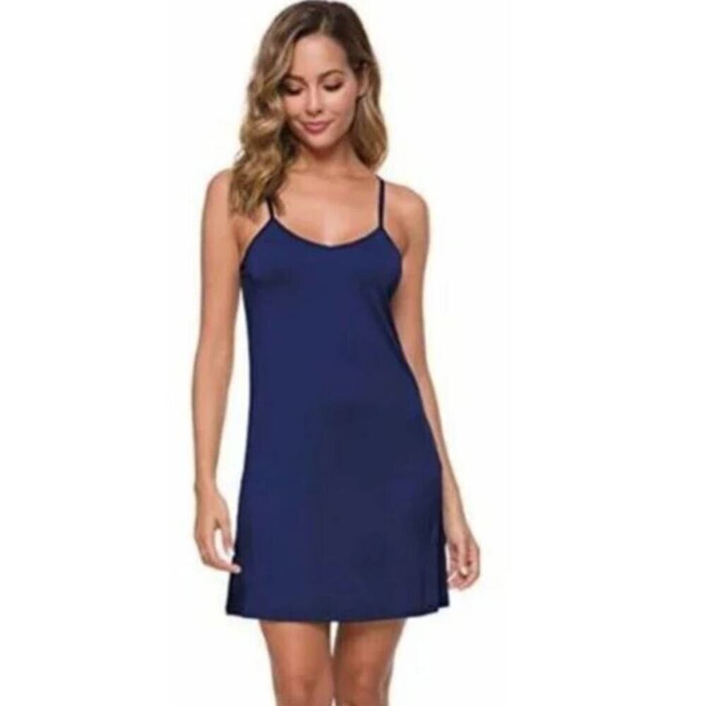 Nanette Lepore Women's Solid Mini Camisole‎ Slip Dress in Royal Blue Size 10 $30